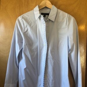 Light Blue Pinstripe Banana Republic Blouse NWT